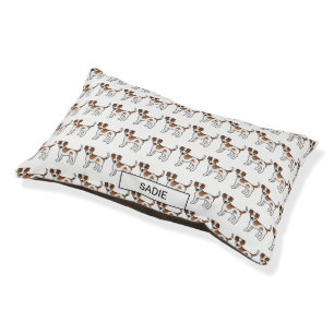 Brown Danish-Swedish Farmdog Cute Pattern & Name Pet Bed