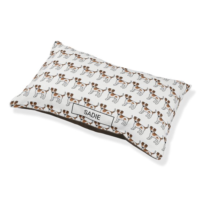 Brown Danish-Swedish Farmdog Cute Pattern & Name Pet Bed (Angled)