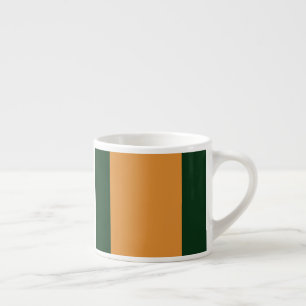 Brown, dark green and white stripes espresso cup