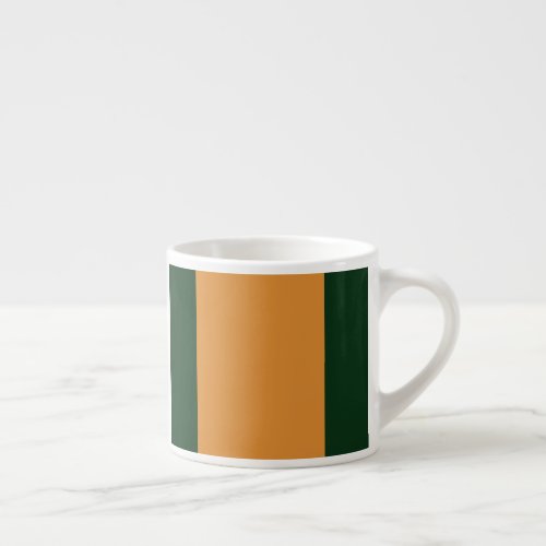 Brown dark green and white stripes espresso cup