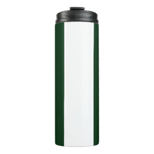 Brown, dark green and white stripes thermal tumbler