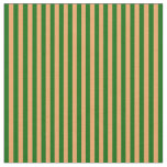 [ Thumbnail: Brown & Dark Green Colored Lines Pattern Fabric ]