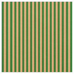 Brown & Dark Green Colored Lines Pattern Fabric