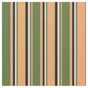 Brown, Dark Olive Green, Light Yellow, and Black Fabric