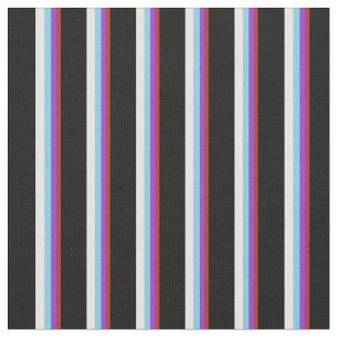 Brown, Dark Orchid, Sky Blue, Mint Cream & Black Fabric