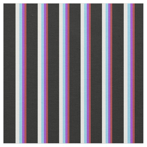 Brown, Dark Orchid, Sky Blue, Mint Cream & Black Fabric