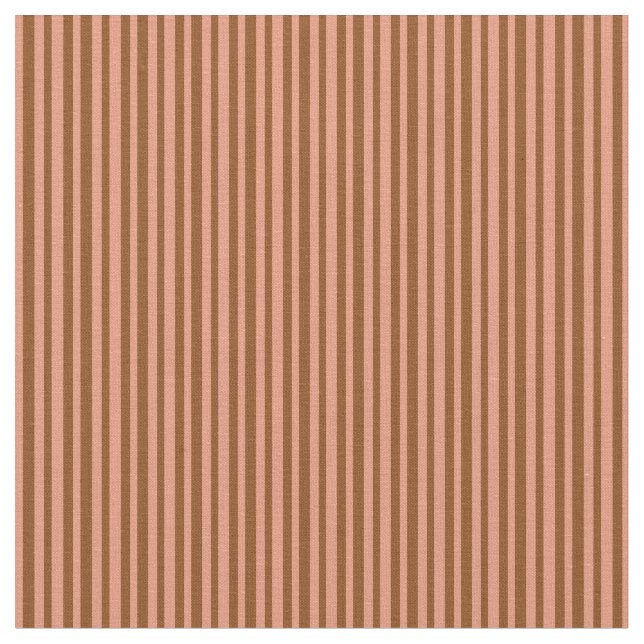 Brown & Dark Salmon Stripes/Lines Pattern Fabric (Close Up)