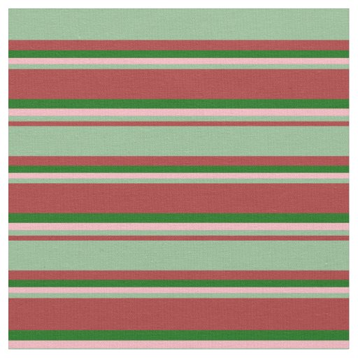 Brown, Dark Sea Green, Light Pink, and Dark Green Fabric