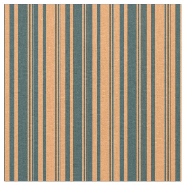 Brown & Dark Slate Gray Lines/Stripes Pattern Fabric (Close Up)
