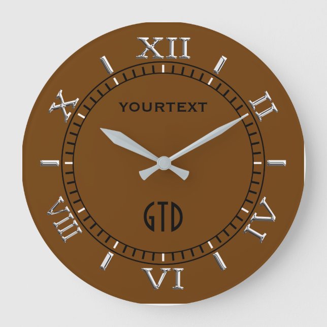 Brown Decor Dial Easily Personalize This Large Clock (Front)