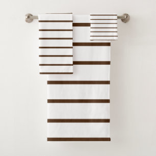 Brown Decorative stripe pattern Bath Towel Set