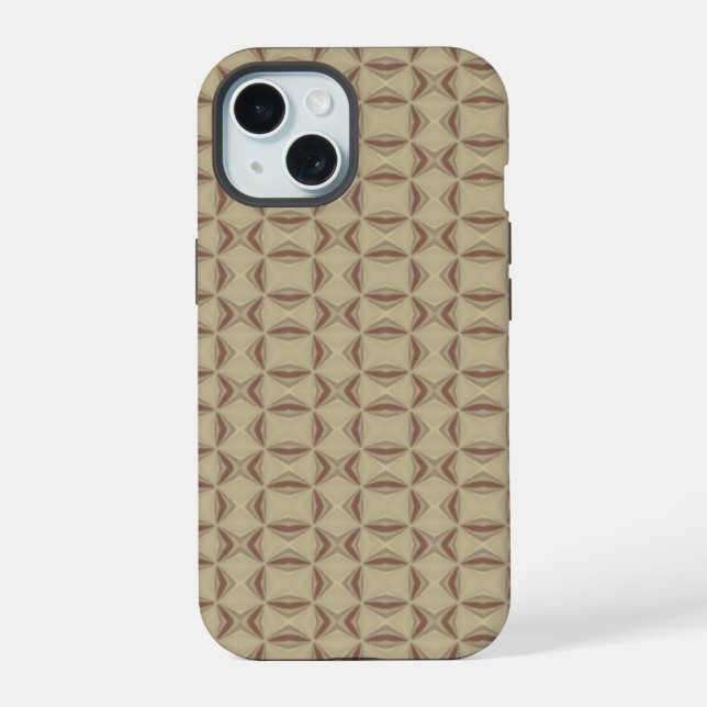 Brown decorative triangles pattern iphone case (Back)