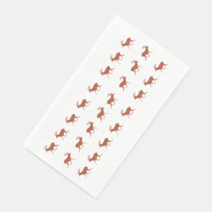 Brown Deer Walking Festive Pattern Paper Guest Towels