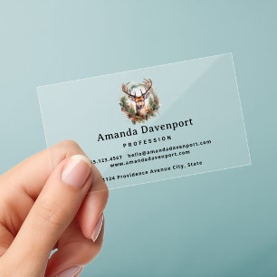 Brown Deer with Antlers Rustic Christmas Clear Business Cards