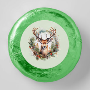 Brown Deer with Antlers Rustic Christmas Dipped Oreo Cookie Favors
