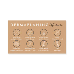 Brown Dermaplaning Aftercare Post Instructions Business Card