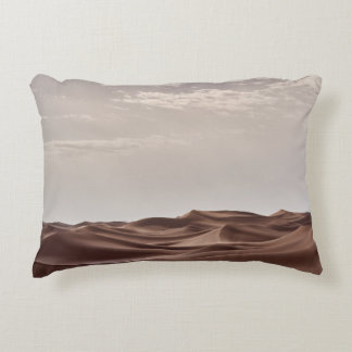 BROWN DESERT UNDER WHITE CLOUDS ACCENT PILLOW