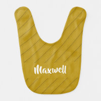 Brown diagonal plastic textured custom name baby bib