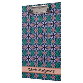 Brown Diamond And Violet Floral Fractal Pattern