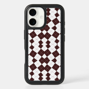 Brown Diamond Checker Pattern iPhone 16 Case