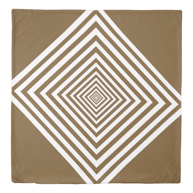 Brown Diamond Shape Duvet Cover (Front)