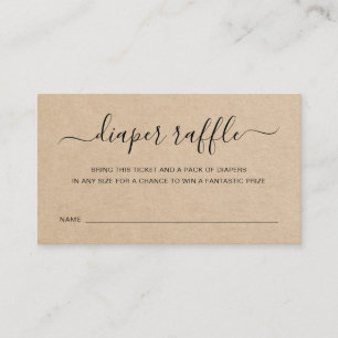 Brown Diaper Raffle Gender Neutral Baby Shower Enclosure Card