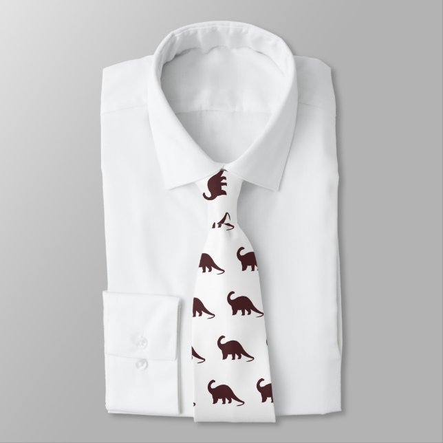 Brown Dinosaur Neck Tie (Tied)