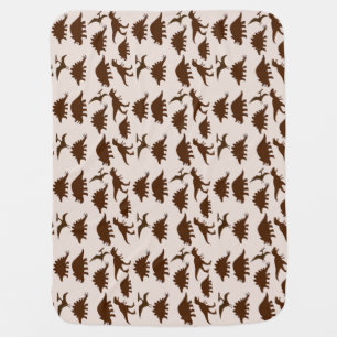 Brown Dinosaurs Baby Blanket