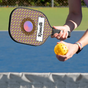 Brown Disc Ribbon by Kenneth Yoncich Pickleball Paddle