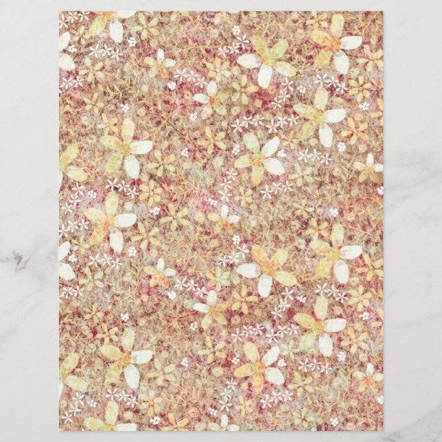 Brown distress-style floral scrapbookpaper (Front)
