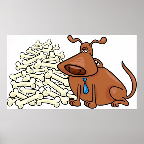 Brown Dog And Bones Poster