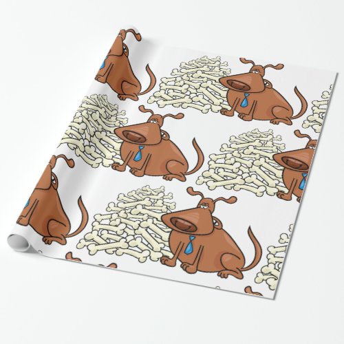 Brown Dog And Bones Wrapping Paper