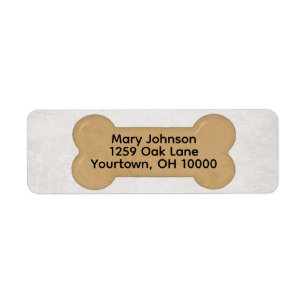 Brown Dog Bone with Text Label