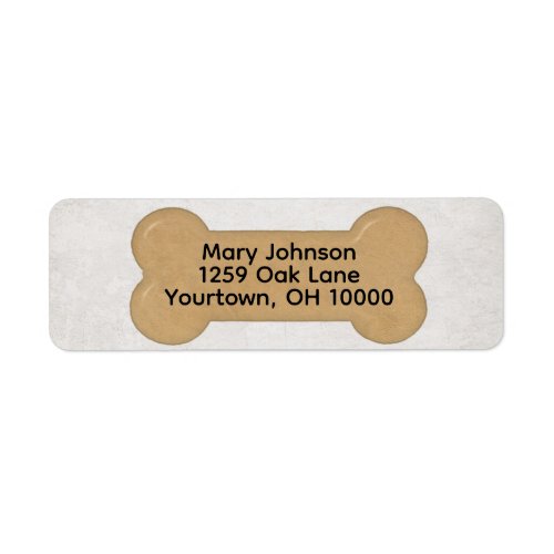 Brown Dog Bone with Text Label