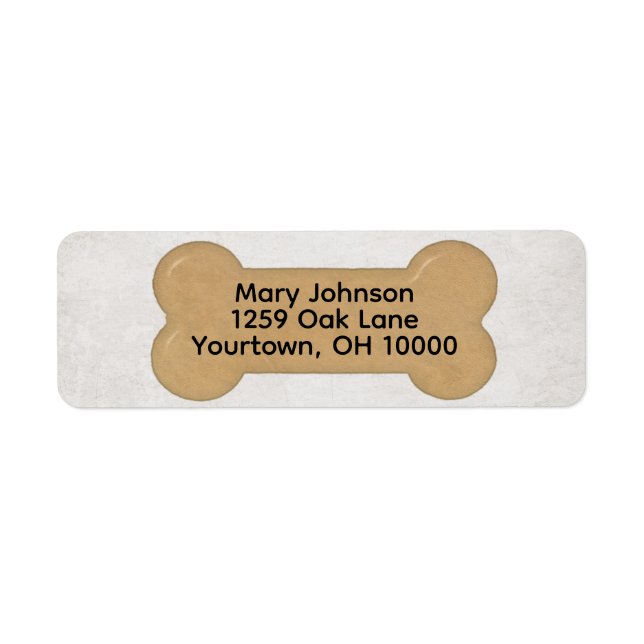 Brown Dog Bone with Text Label (Front)