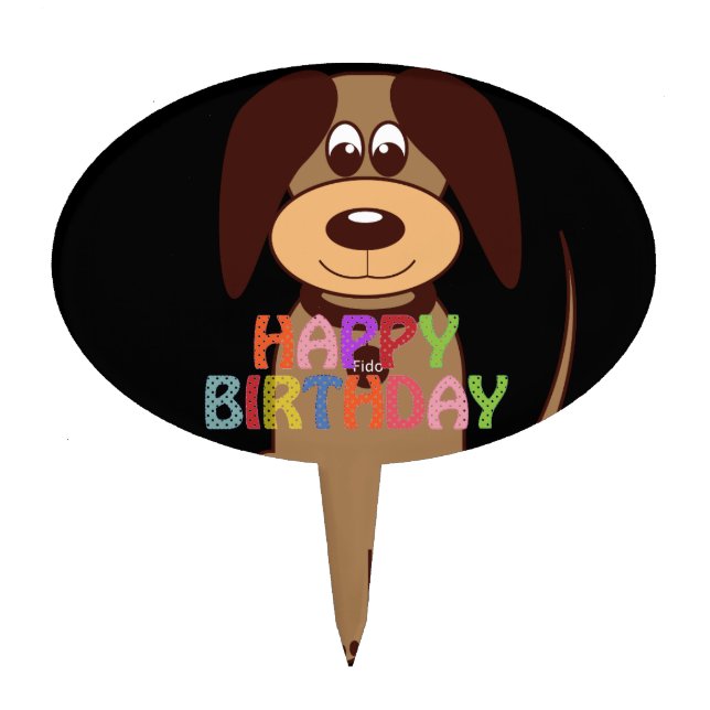 Brown Dog Cake Topper (Front)