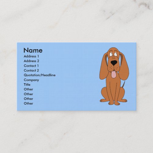 Brown Dog Cartoon. Hound. Business Card