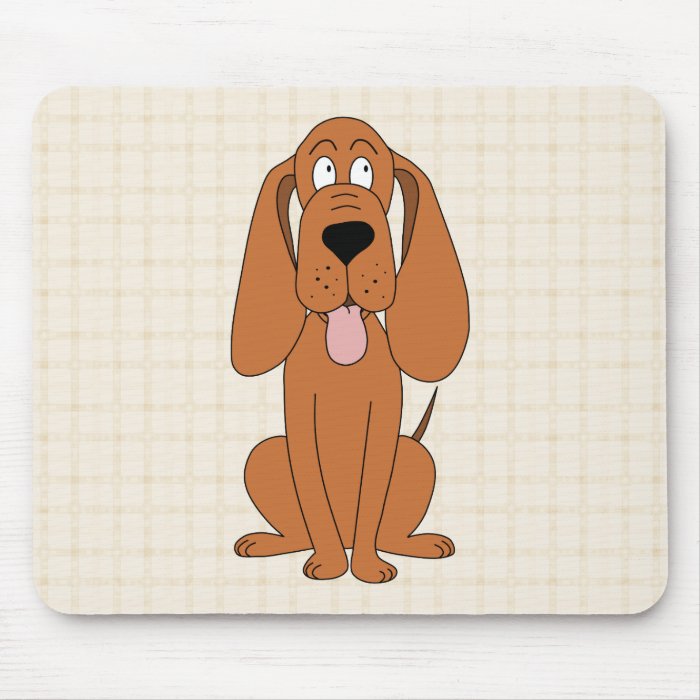 Brown Dog Cartoon. Hound. Mouse Pad