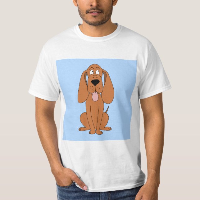 Brown Dog Cartoon. Hound. T-Shirt (Front)