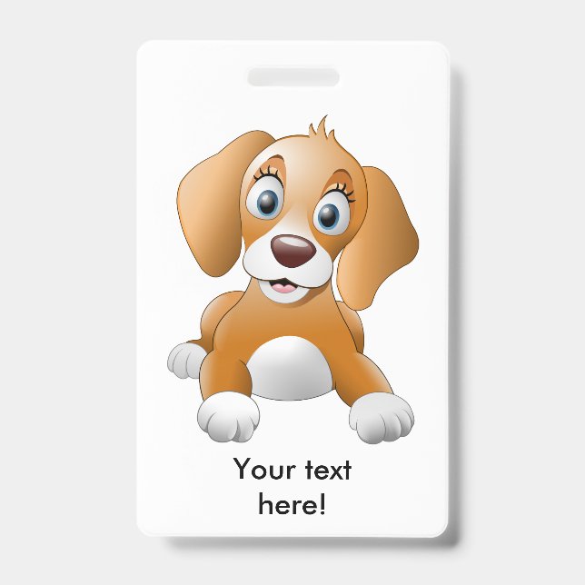 Brown dog clipart badge (Front)