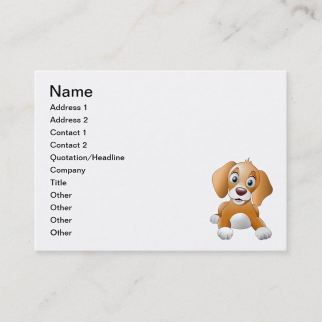 Brown dog clipart business card (Front)