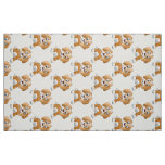 Brown dog clipart fabric