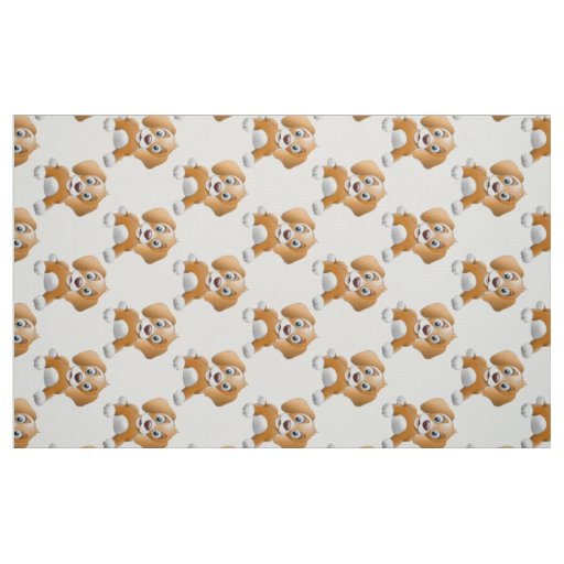 Brown dog clipart fabric
