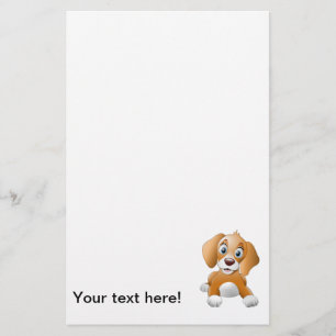Brown dog clipart stationery