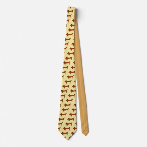 Brown Dog Dachshund Neck Tie