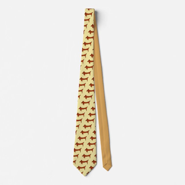 Brown Dog, Dachshund Neck Tie (Front)