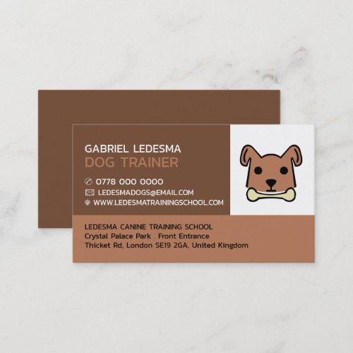 Brown Dog Dog Trainer Business Card