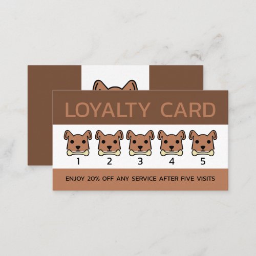 Brown Dog Dog Trainer Business Loyalty Card