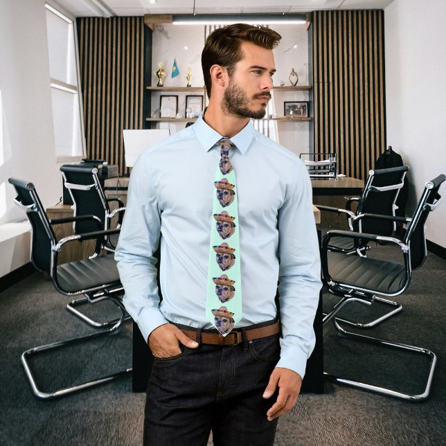 Brown Dog Face Chug Photo Neck Tie (Creator Uploaded)