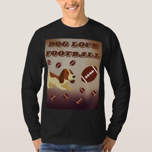 Brown Dog Funny Football Sport Art Illustration   T_Shirt
